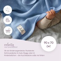Livella Babydecke 100% Bio-Baumwolle helblau
