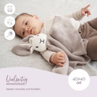 Livella Kuscheltuch Hase mit Söckchen (grau) aus Bio-Baumwolle